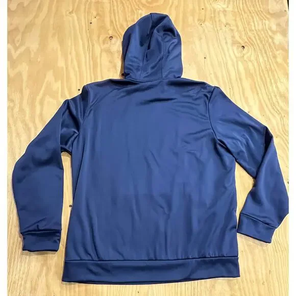 Under Armour Royal Blue Pullover Hoodie with Big Logo on Chest Fleece Mens Large - Picture 5 of 10